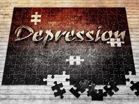 An incomplete jigsaw puzzle of the word depression