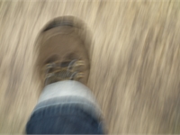 a blurred image of a running foot